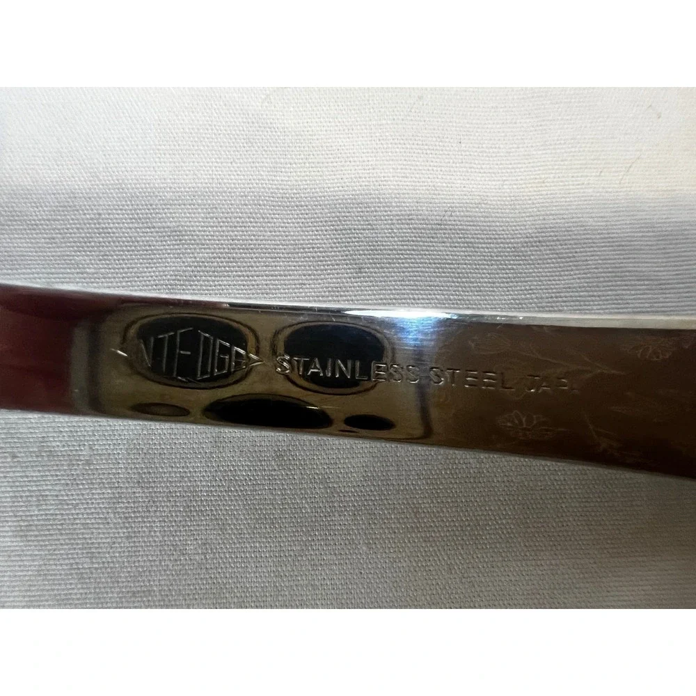 Intedge Stainless Steel Salad Serving Set Hammered Handle Japan 2pc 12.5